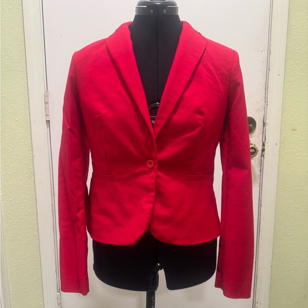 Elegant Red Women's Blazer Size S